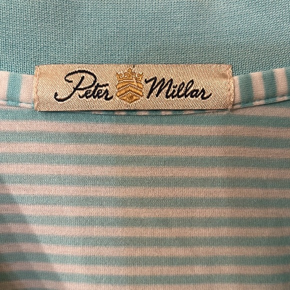 Peter Millar golf polo style striped shirt size Medium - Picture 3 of 4